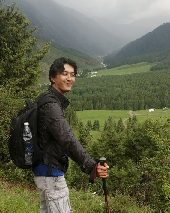 Beksultan on a mountain trail